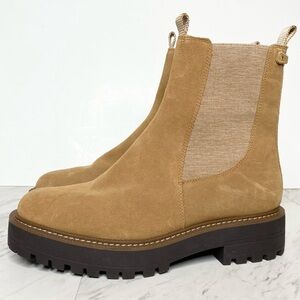 Sam Edelman Laguna Light Brown Suede Lug Sole Chelsea Boot 9 1/2 M